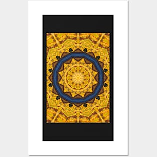 Gold Star Blue Ring Symbol Posters and Art